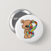 Badge Rond 5 Cm Ours de sensibilisation sur l'autisme (Devant & derrière)