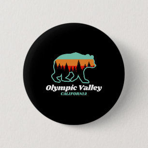 Badge Rond 5 Cm Ours de snowboard de la Californie de la vallée ol
