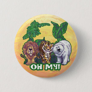 Badge Rond 5 Cm Ours de tigre de lions oh mes