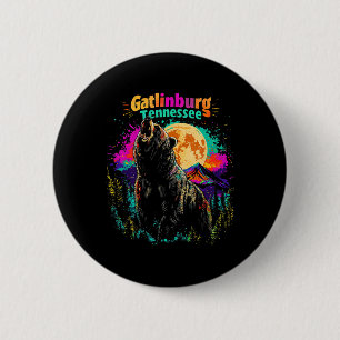 Badge Rond 5 Cm Ours des montagnes colorées de Gatlinburg Tennesse