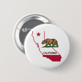 Badge Rond 5 Cm Ours drapeau de Californie (Devant & derrière)