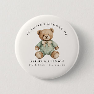Badge Rond 5 Cm Ours en peluche à l'aquarelle En souvenir affectue