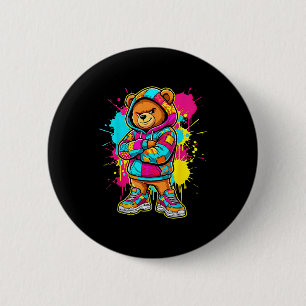 Badge Rond 5 Cm Ours en peluche cool enfants en bas âge coloré