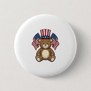 Badge Rond 5 Cm Ours en peluche patriotique vintage vector design_