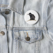Badge Rond 5 Cm Ours et libellule (En situation)