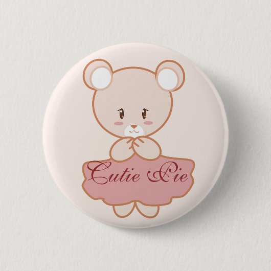 Badge Rond 5 Cm Ours Girly (Devant)