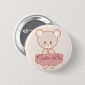 Badge Rond 5 Cm Ours Girly (Devant & derrière)