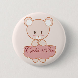 Badge Rond 5 Cm Ours Girly