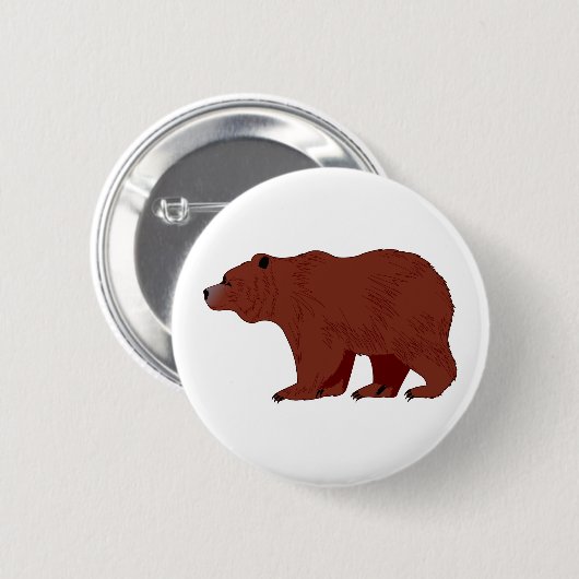 Badge Rond 5 Cm Ours gris (Devant & derrière)