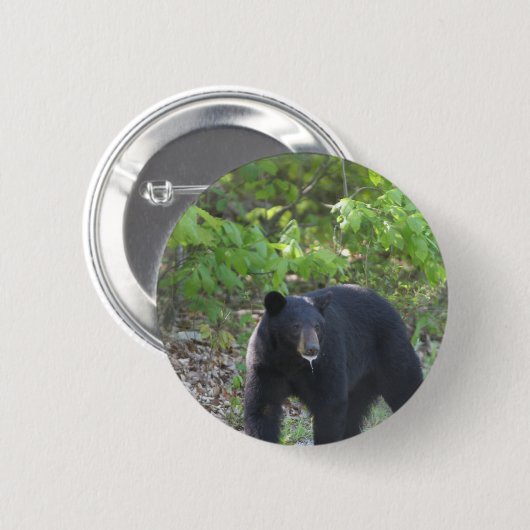 Badge Rond 5 Cm ours noir (Devant & derrière)