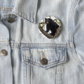 Badge Rond 5 Cm Ours noir Escalade (En situation)