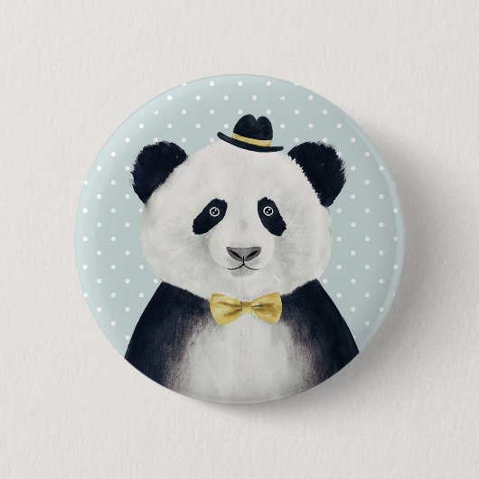 Badge Rond 5 Cm Ours panda d'aquarelle (Devant)