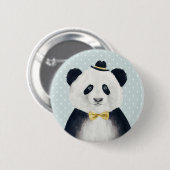 Badge Rond 5 Cm Ours panda d'aquarelle (Devant & derrière)