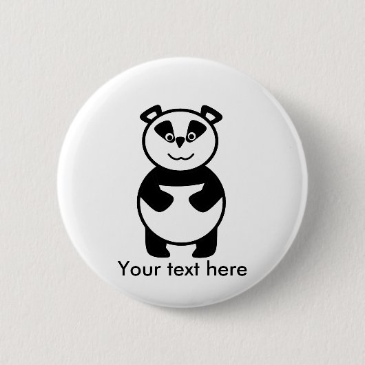 Badge Rond 5 Cm Ours panda de sourire (Devant)
