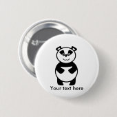 Badge Rond 5 Cm Ours panda de sourire (Devant & derrière)