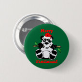 Badge Rond 5 Cm Ours panda drôle de Noël (Devant & derrière)
