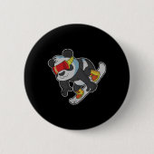 Badge Rond 5 Cm Ours Panda Snowboard (Devant)