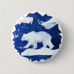 Badge Rond 5 Cm Ours polaire "Art by Kids"