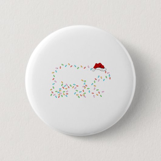 Badge Rond 5 Cm Ours polaire Éclairage Noël Chapeau Polar Ours Chr (Devant)