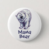 Badge Rond 5 Cm Ours polaire mignon pour maman (Devant)