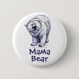 Badge Rond 5 Cm Ours polaire mignon pour maman