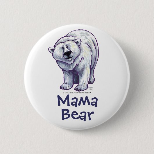 Badge Rond 5 Cm Ours polaire mignon pour maman (Devant)