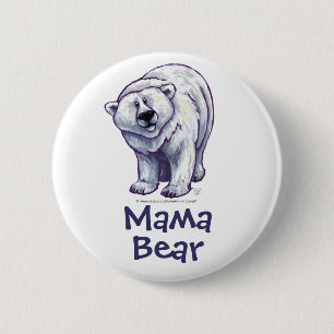 Badge Rond 5 Cm Ours polaire mignon pour maman