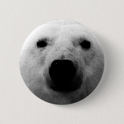 Badge Rond 5 Cm Ours polaire noir et blanc (Devant)