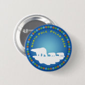 Badge Rond 5 Cm Ours polaire sur glace (Devant & derrière)