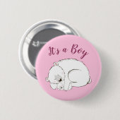 Badge Rond 5 Cm Ours rose (Devant & derrière)
