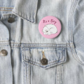 Badge Rond 5 Cm Ours rose (En situation)