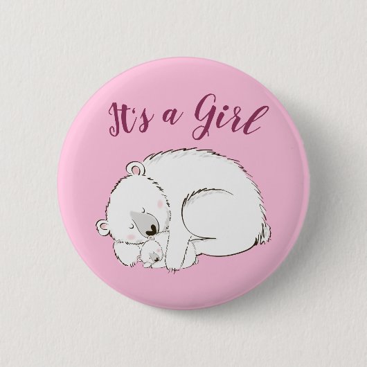 Badge Rond 5 Cm Ours rose (Devant)
