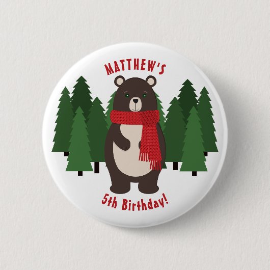 Badge Rond 5 Cm Ours Woodsy (Devant)