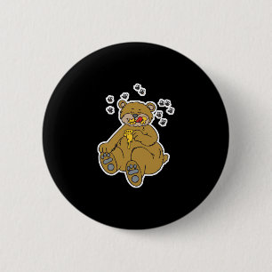 Badge Rond 5 Cm ourson mignon mangeant du miel
