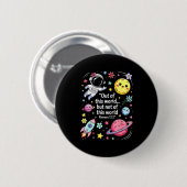 Badge Rond 5 Cm Out Of This World Spaceship Planet Galaxy Christia (Devant & derrière)