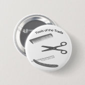 Badge Rond 5 Cm Outils de coiffeur du commerce (Devant & derrière)