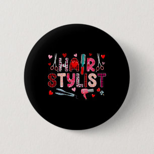 Badge Rond 5 Cm Outils de coiffeur Saint-Valentin léopard mignon l
