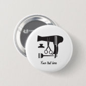 Badge Rond 5 Cm Outils de coiffures (Devant & derrière)