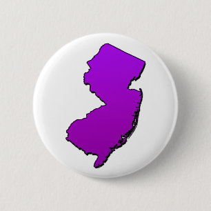 Badge Rond 5 Cm Outline pourpre du New Jersey