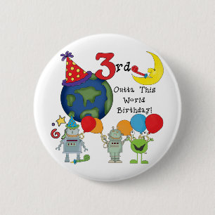 Badge Rond 5 Cm Outta This World 3rd Birthday T-shirts et cadeaux