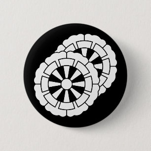 Badge Rond 5 Cm Overlapping flower-shaped Genji carts