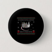 Badge Rond 5 Cm Overstimulated But Festive Ossum Ugly Sweater Chri (Devant)