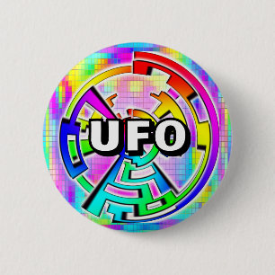 Badge Rond 5 Cm OVNI (vous pouvez changer les mots)