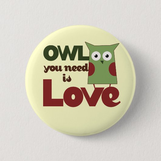 Badge Rond 5 Cm Owl Love (Devant)