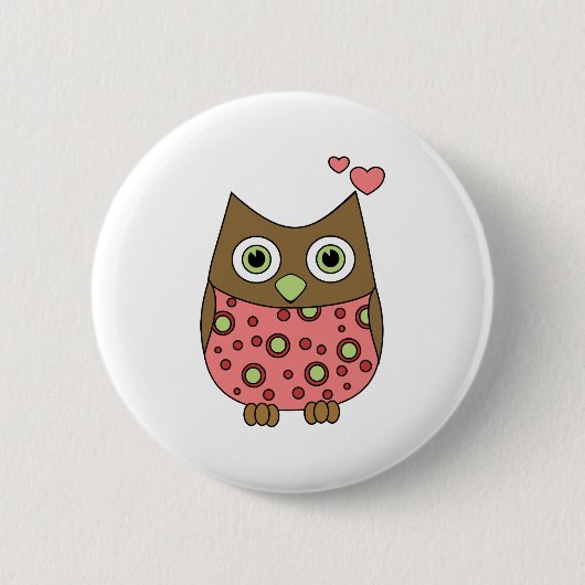 Badge Rond 5 Cm Owl WIth Love (Devant)
