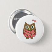 Badge Rond 5 Cm Owl WIth Love (Devant & derrière)