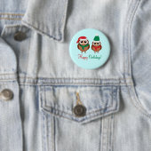 Badge Rond 5 Cm Owlidays heureux (En situation)