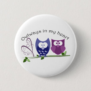 Badge Rond 5 Cm Owlways à mon coeur, cadeaux mignons de hibou