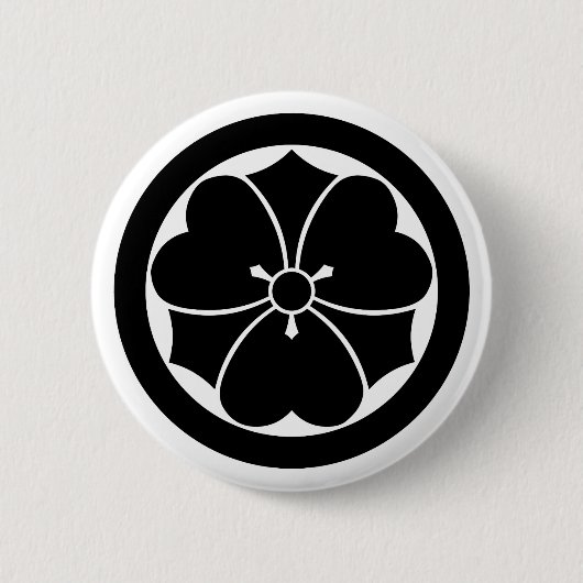 Badge Rond 5 Cm Oxalide blanche petite oseille avec des épées en (Devant)