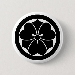 Badge Rond 5 Cm Oxalide blanche petite oseille avec des épées en